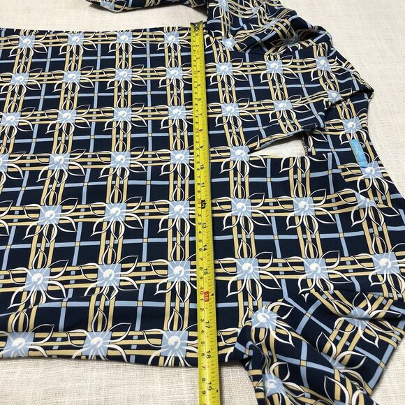J. McLaughlin Catalina Cloth Carly Top Womens M Geo Floral Notched Neck Preppy - Picture 11 of 13